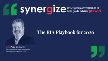 Synergize Podcast Card with Pete McGratty's headshot