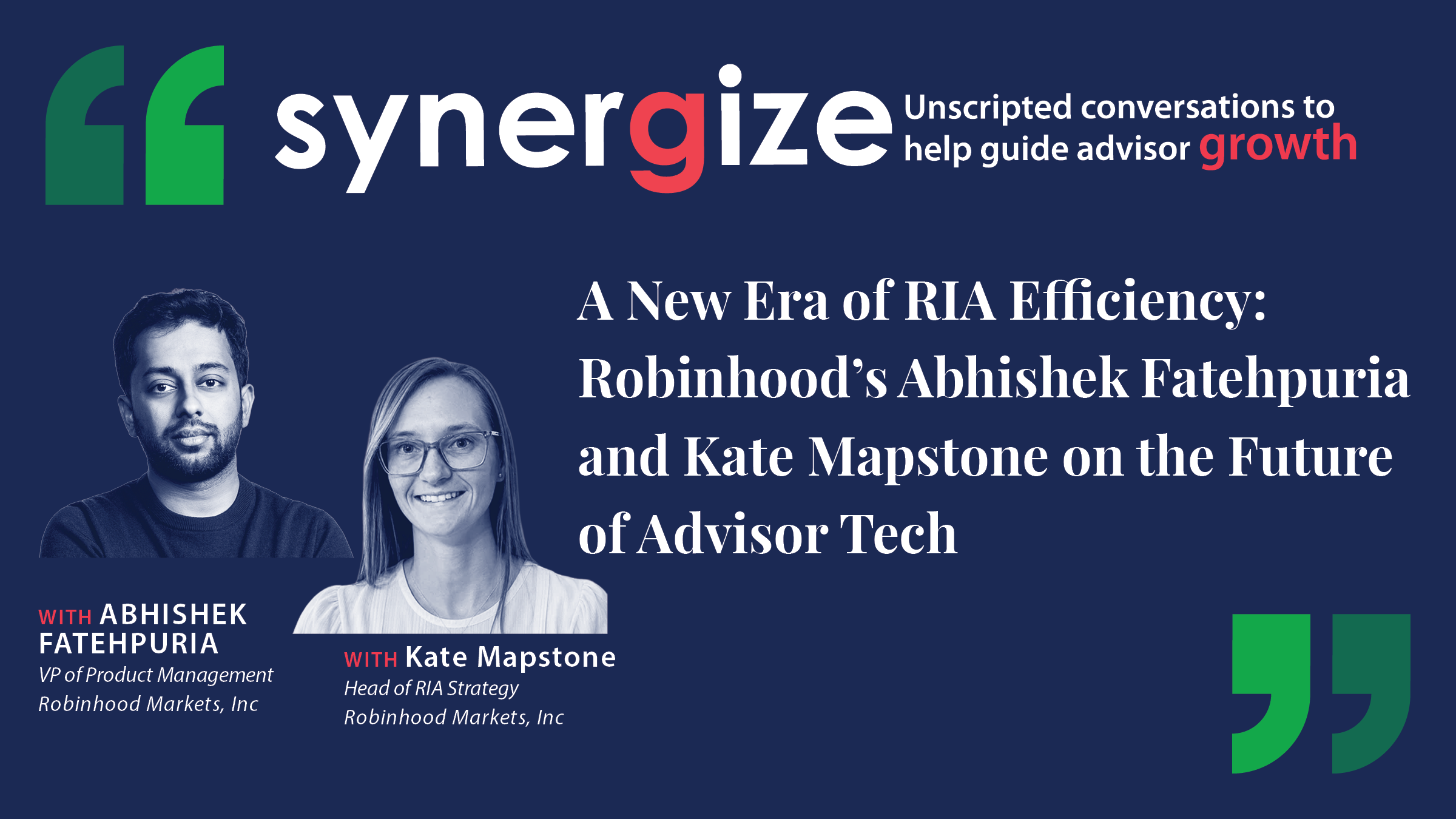 Robinhood’s Abhishek Fatehpuria and Kate Mapstone